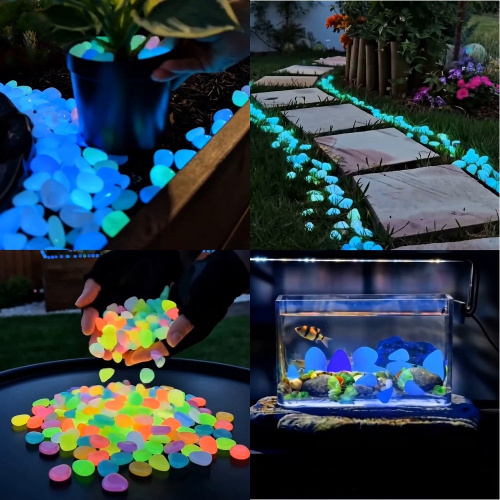 Aquarium Planted Tank - Galets lumineux colorés qui brillent dans