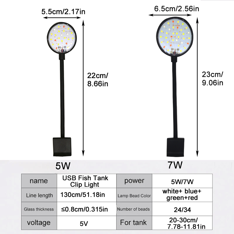 USB Aquarium lampe à LED Aquar - Aquarium Plant Light Spectrum avis et prix